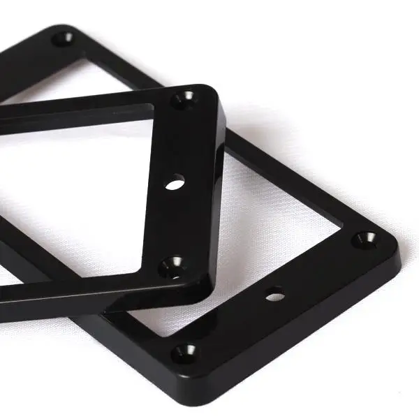 Tooyful 2Pcs Plastic Flat Metal Humbucker Pickup Frame Mounting Ring Accessory 4mm Thick Black for LP Electric Guitar Wholesales