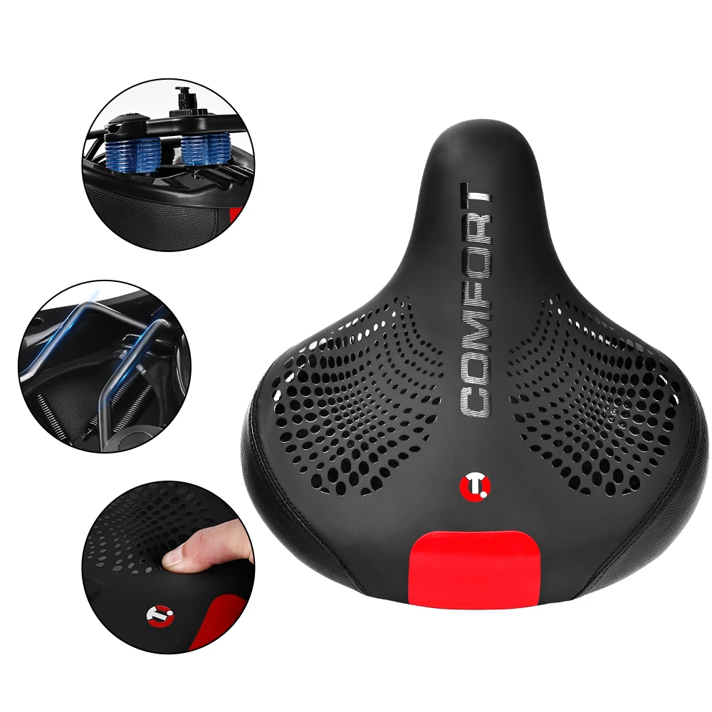 

Кожаное велосипедное седло Deep Dent Road на заказ из пены с эффектом памяти, высокоэластичное велосипедное сиденье с большой задницей и широким седлом