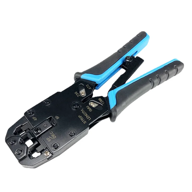 8inch Modular Network Cable Crimper Crimping Plier Tool Wire Cutter Stripping Kit for 10P/8P/6P/4P/RJ45/RJ12/RJ11 Plug