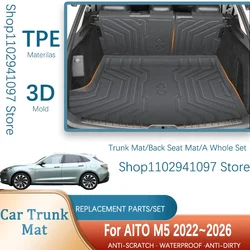 Car Rear Trunk Mat For AITO M5 Seres M5 2022 2023 2024 2025 2026 5seat Waterproof Cover Storage Pad Cargo Liner Auto Accessories