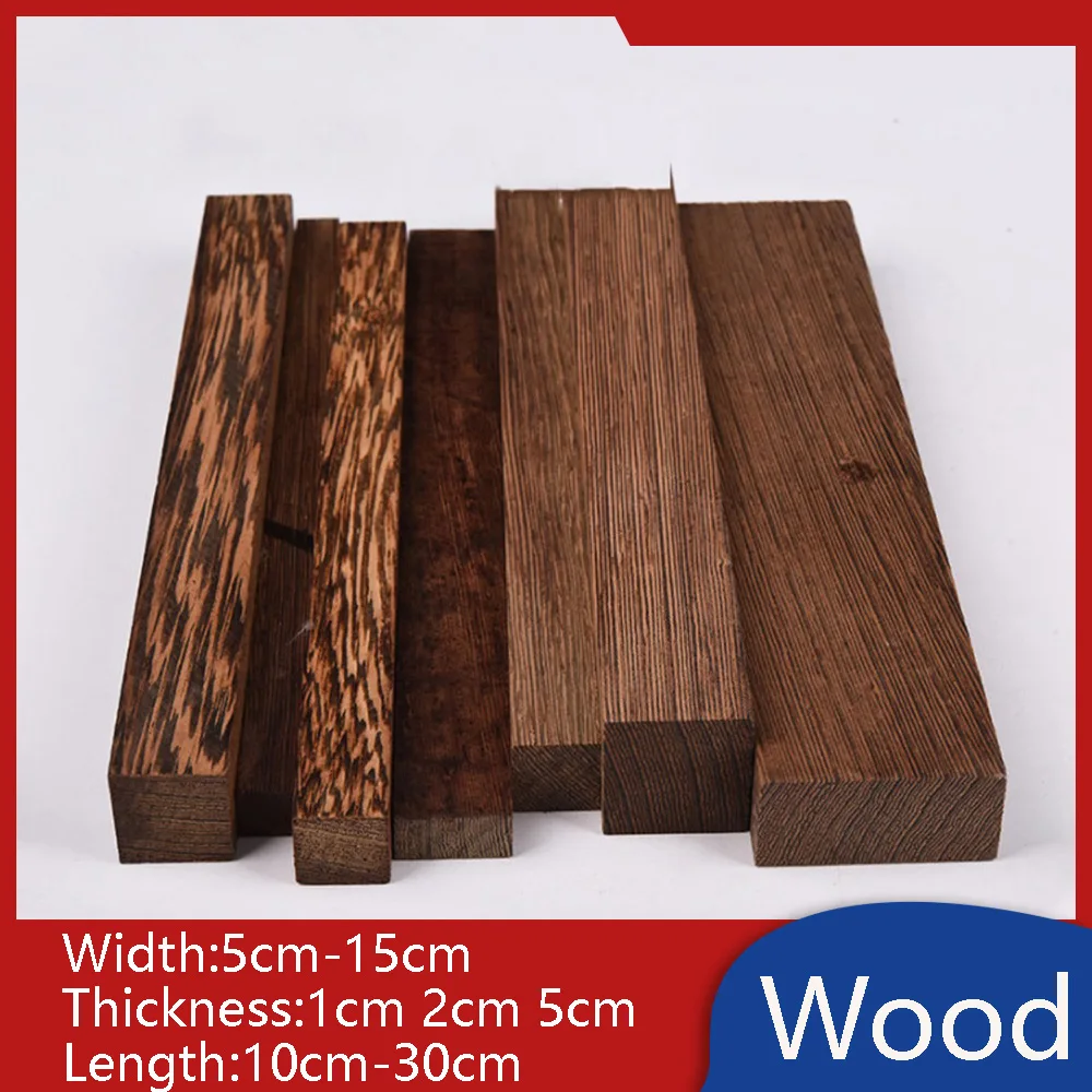 Solid Long Wood Block Sheet Rectangular Wooden Stick Plate Bar With Dark-Colored Pattern for Diy Furniture Projects 1cm-30cm