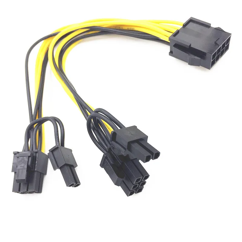 1/2/6pcs CPU 8 Pin Female To Dual PCIe 8 Pin (6+2) Male Power Splitter Cable 9 Inch For GPU Graphics Card BTC Mining Miner Rig