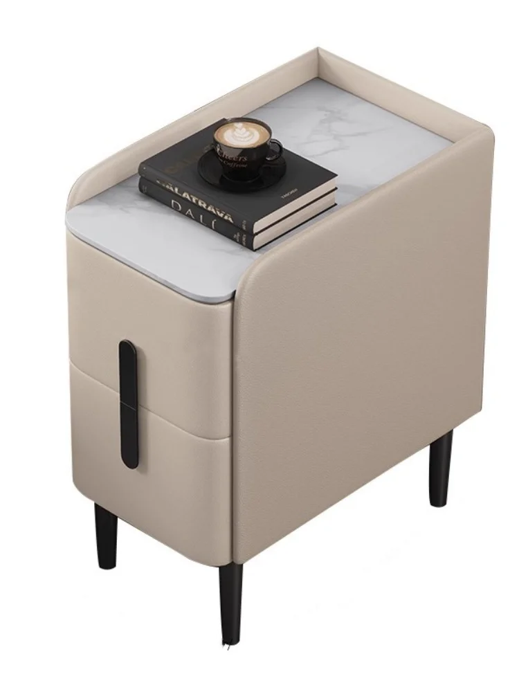 

Кожаная прикроватная тумбочка в скандинавском стиле из цельного дерева, мини-тумбочка для спальни, гостиная, боковой шкаф для хранения, торцевой столик для отеля