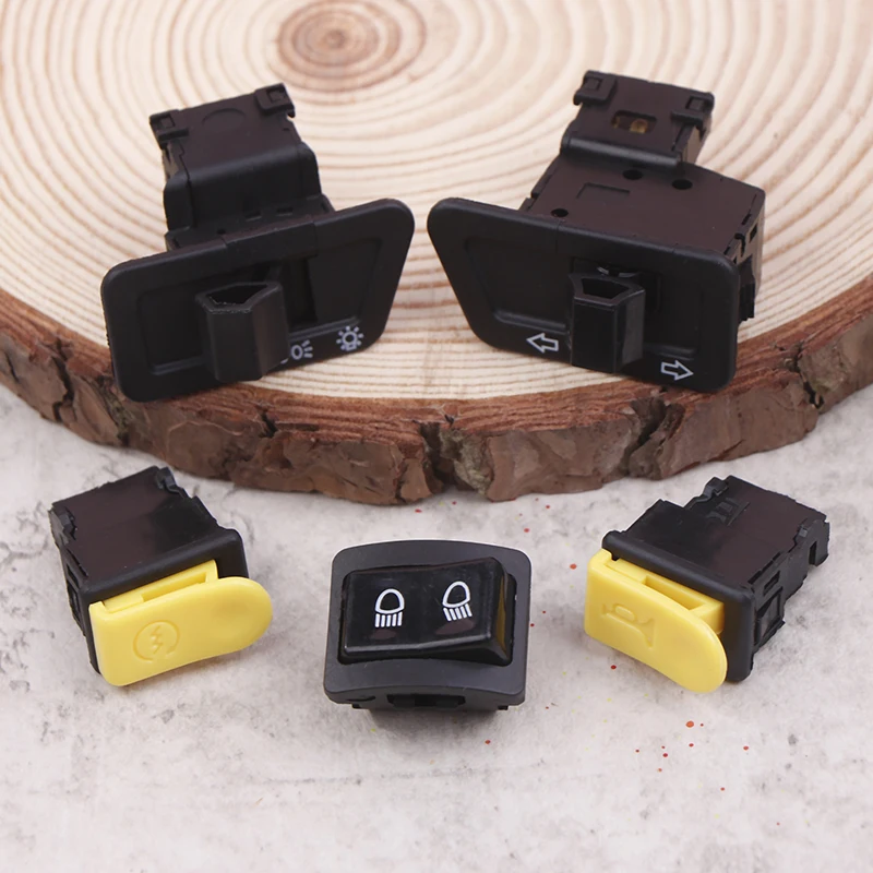 5pcs Motorcycle Button Switch Head Light Horn Dimmer Turn Singal Starter High Low Beam Electric Start Button For Moto