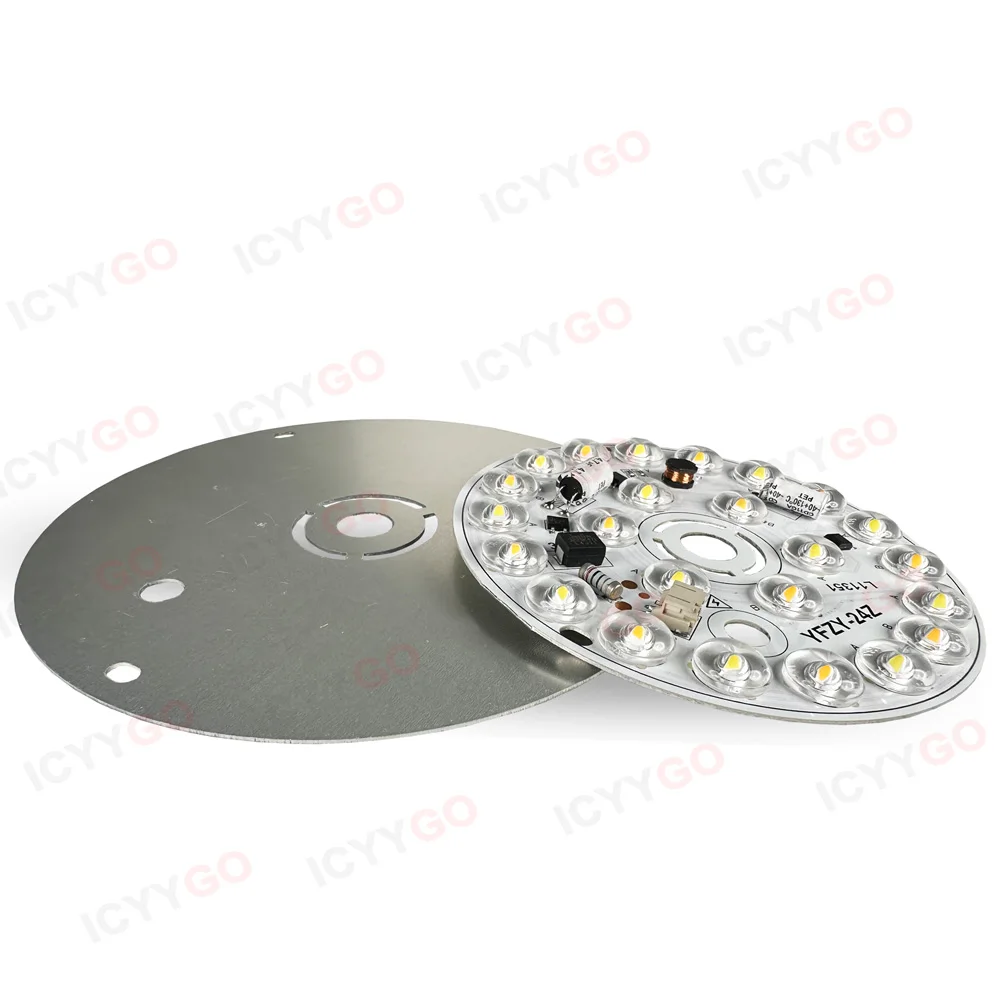 LED Two-Color SMD 110V/220V Wide Voltage Universal Direct Connection Free Drive Circular Three-Color Lens Light Source Board