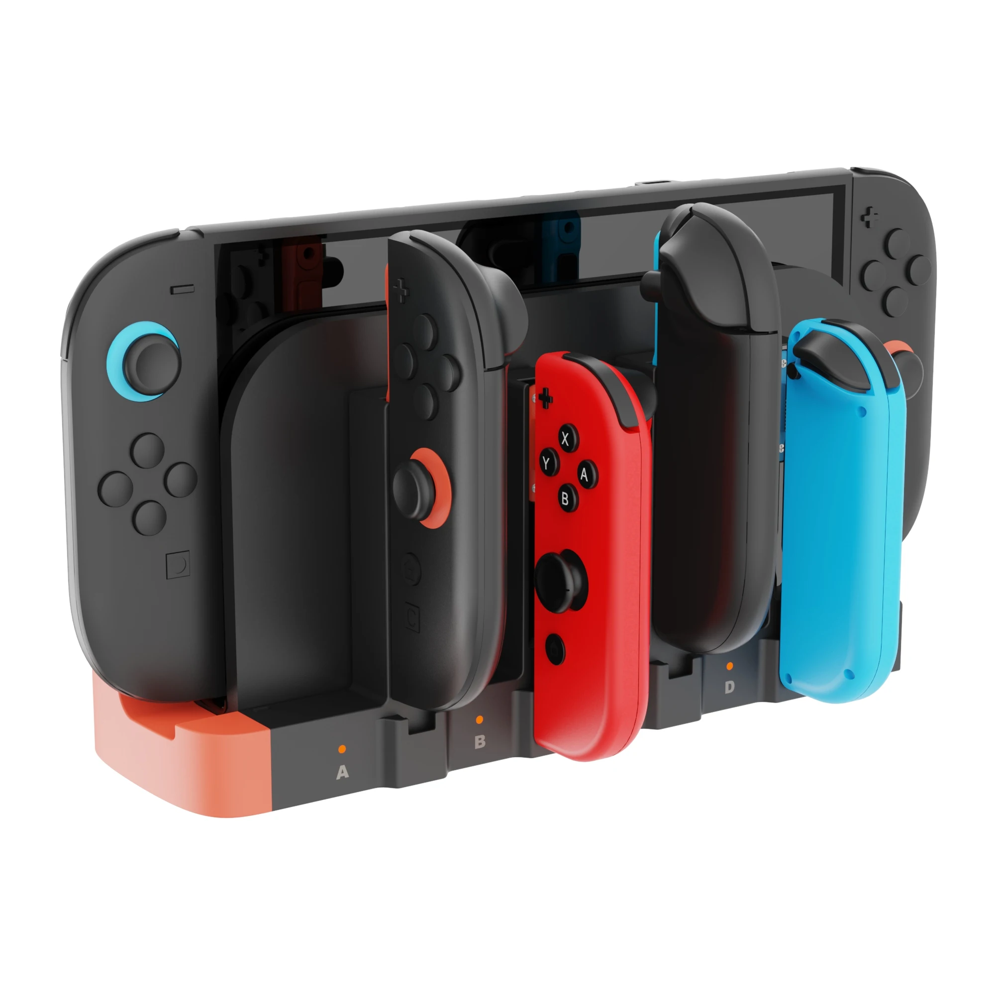 قاعدة شحن IPega PG-2186 للتبديل/OLED، مفتاح 2 مع منافذ Joy-Con ذات 8 فتحات، 1 محور USB 2.0 ومؤشرات LED