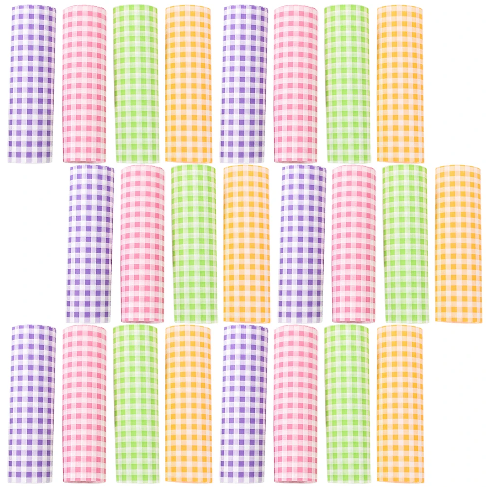 

400PCS Baking Paper Sheets 7Inch Colored Checkered Food Wrapping Tools Sandwich Greaseproof Wax Paper