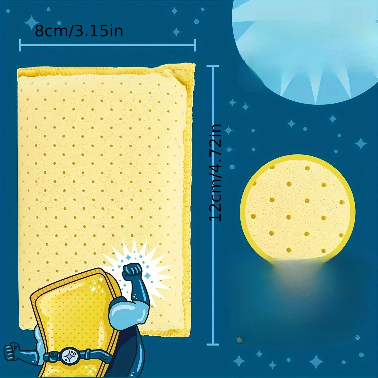 multifunctional car cleaning sponge block, non-woven double-sided velvet sponge block, car glass cleaning and defogging sponge