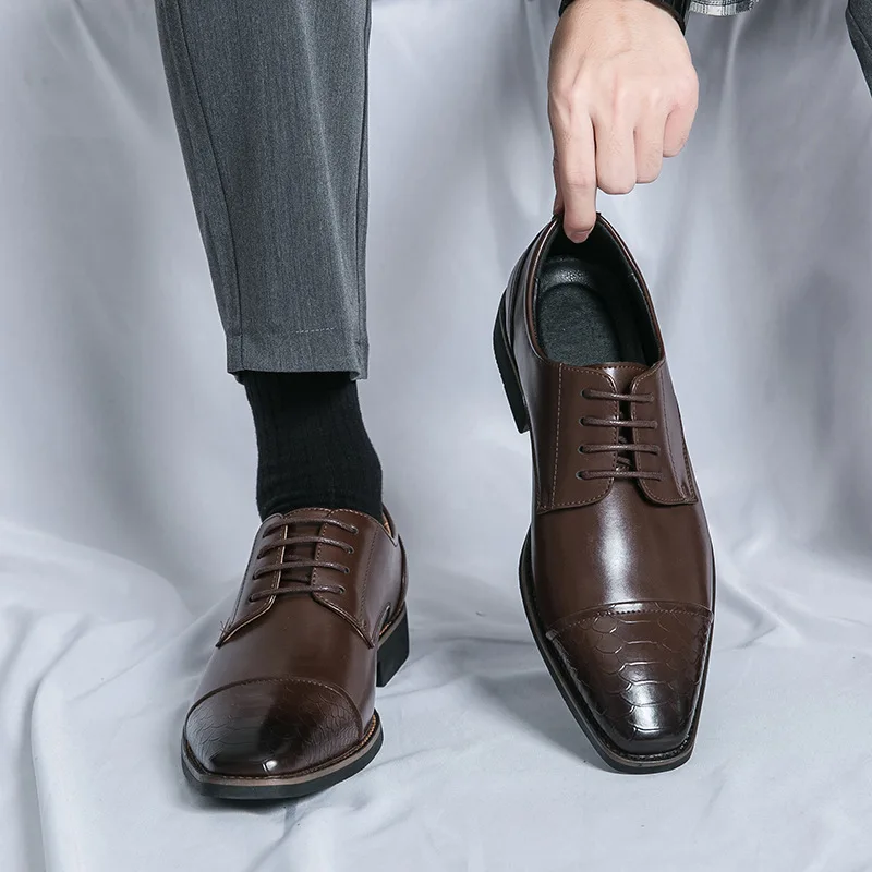 

Classic Italy Pointed Toe Leather Shoes Men Luxury Oxfords Business Formal 2025 Men Shoes Boos Dress Men Black Wedding Shoes