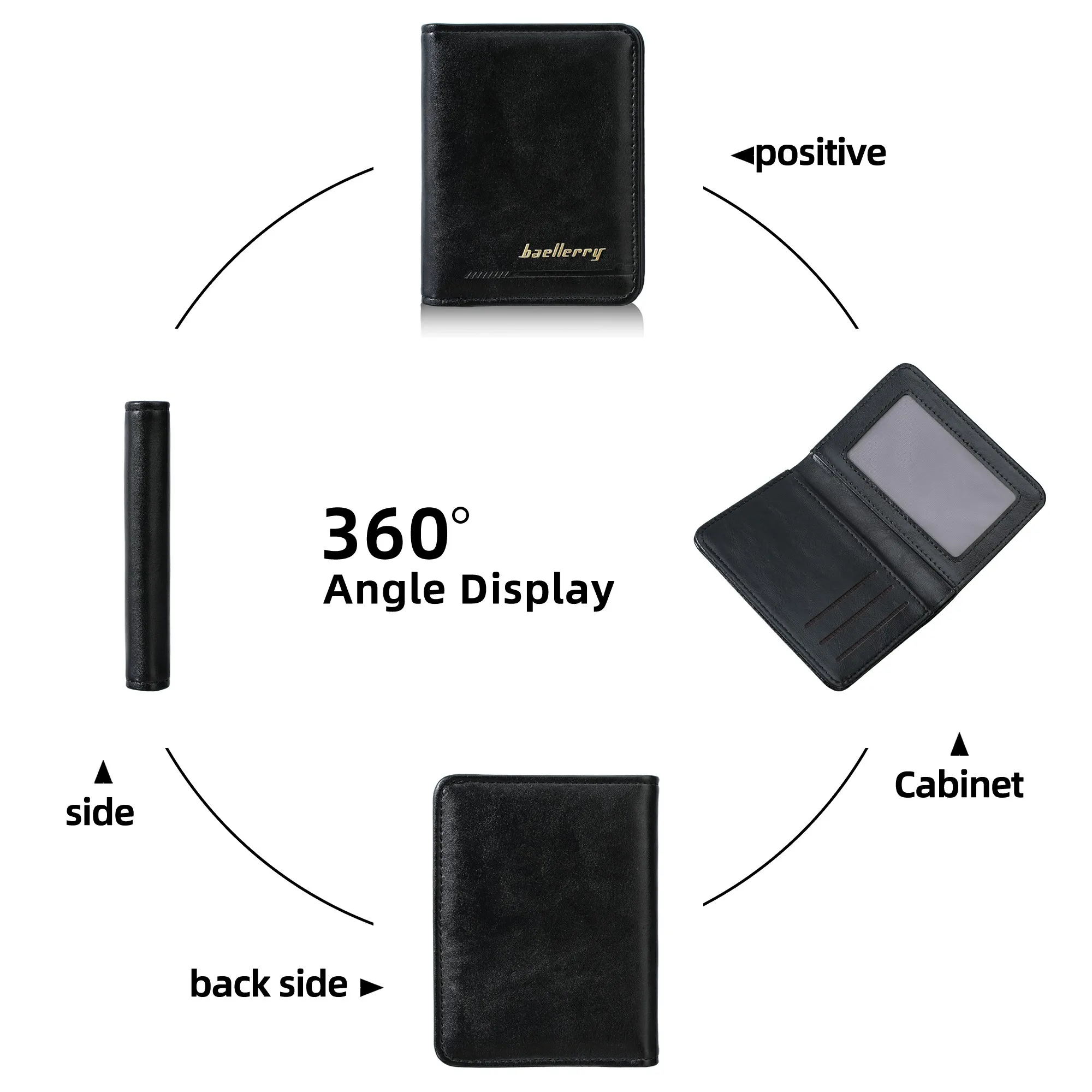 1Pc-Baellerry Men's 80% off Short Wallet, Vintage Pu Leather Wallet, 4 Card Slots, Id Photo Window, Cash Compartment, Lightweight Pocket Wallet, Gift for Boyfriend or Father