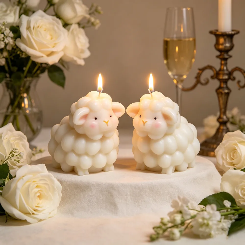 1pc Cute Sheep Silicone Mold DIY Creative Animal Lamb Scented Candle Mold Making Epoxy Resin Casting Gypsum Mold Home Decor Gift