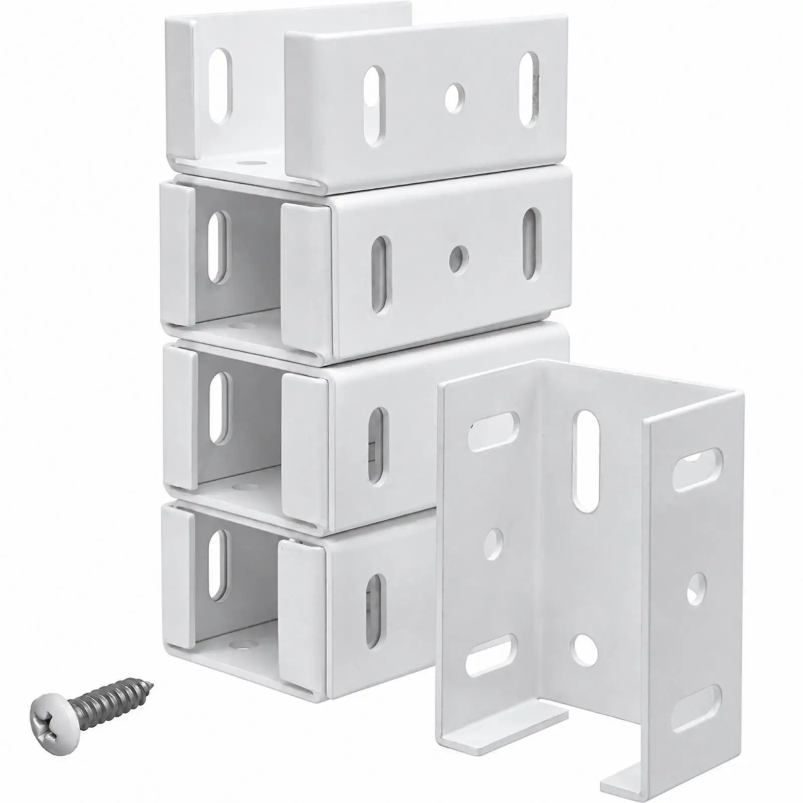 Aluminum Metal Fence Bracket Cradle Style for Attaching Rails to Posts Fits 2.75 Inch Panels for Yard Fencing and Deck Projects