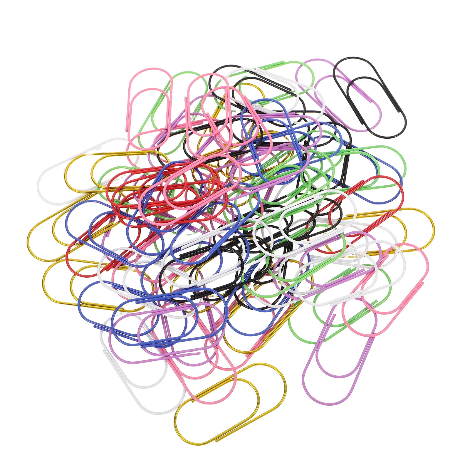 

80pcs Colored Plastic Coated Paper Clips 50Mm Wide Metal File Organizers For Sorting Documents Heavy Duty Page Clamps Office