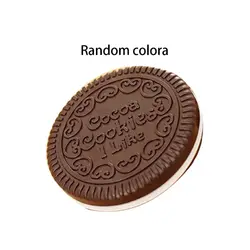 Women Girls Chocolate Cookie Mini Pocket Mirror With Comb Princess Portable Sand Drop Shipping