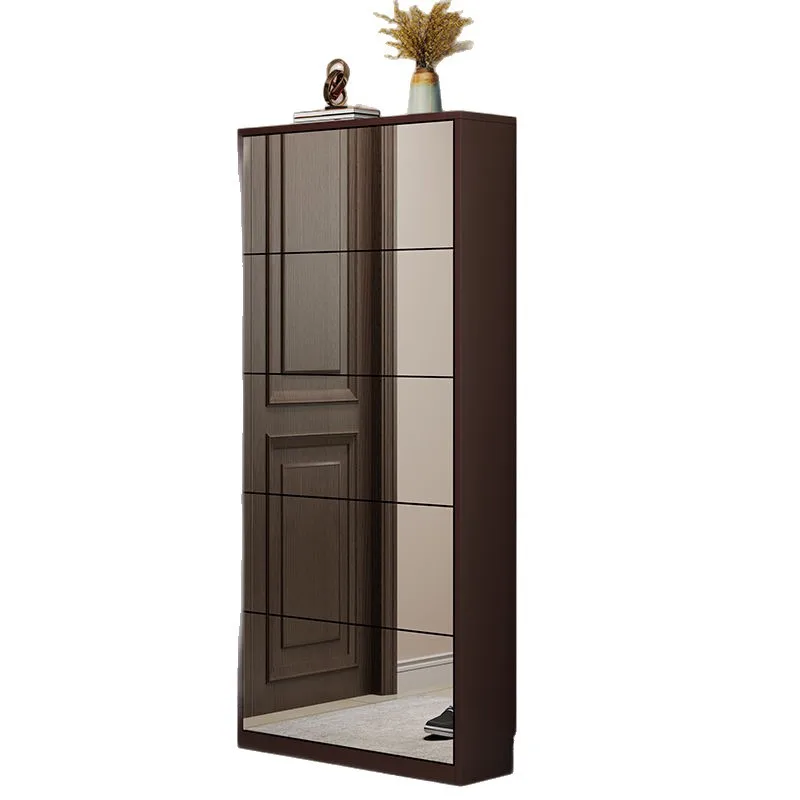 with mirror shoe cabinet 17cm door entrance against the wall, corridor corridor household entrance cabinet, ultra-narrow entry