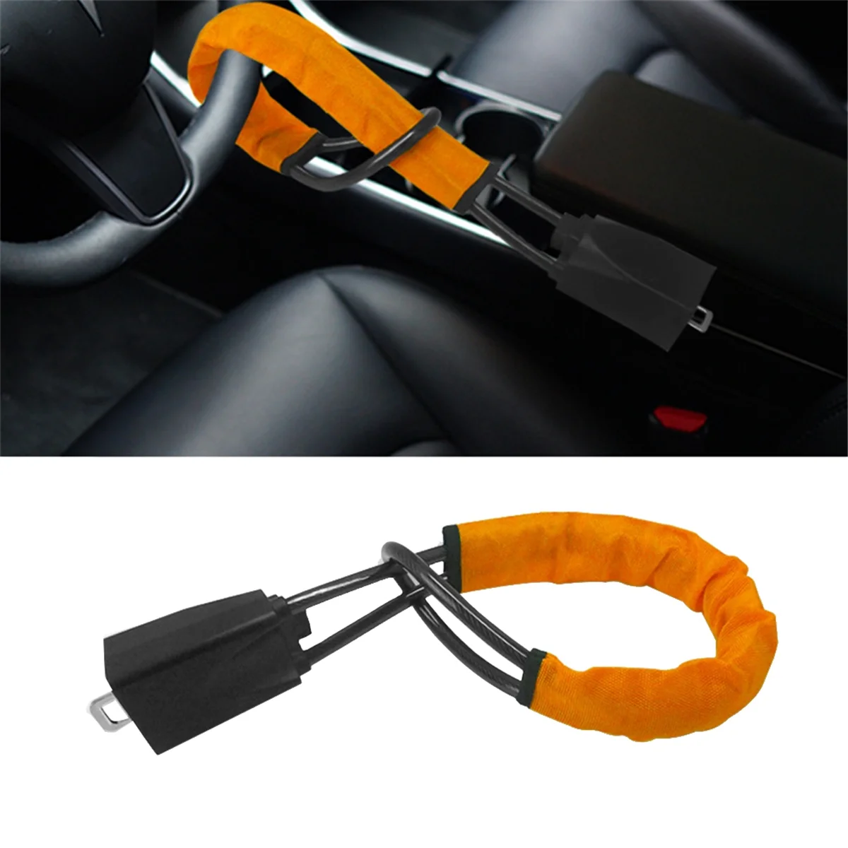 Automobile Car Steering Wheel Lock Seat Lock Accessory Car Retractable Anti Theft Steering Wheel Lock with 2 Key