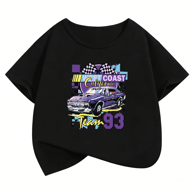 

Retro Car T-Shirt Kids T Shirt Girls' Children Summer Clothes Short Sleeve Tops T-Shirts Cute Boys Clothing