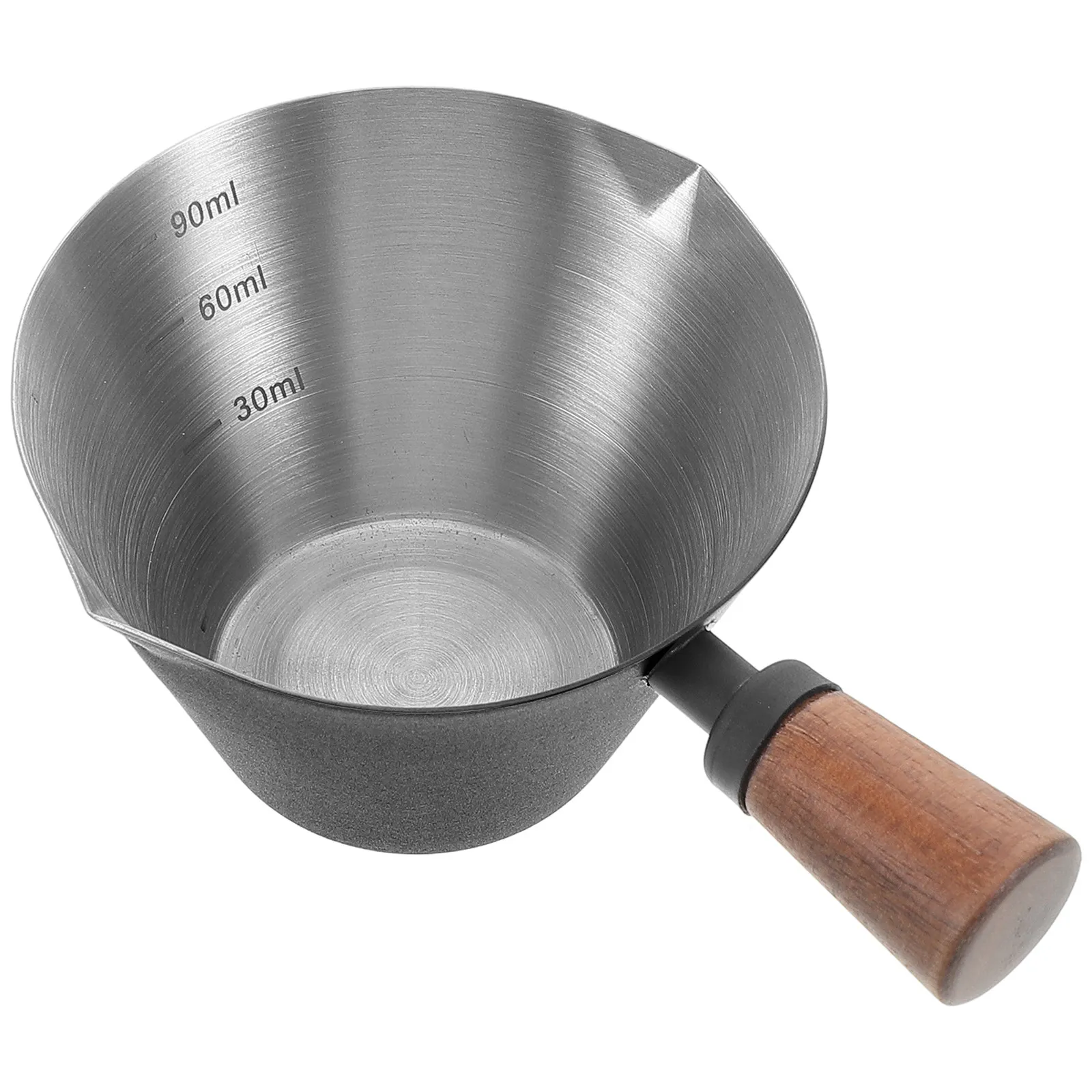 Stainless Steel Espresso Extraction Cup with Ergonomic Handle and Precision Spout for Measuring Pouring Frothing Ideal Coffee