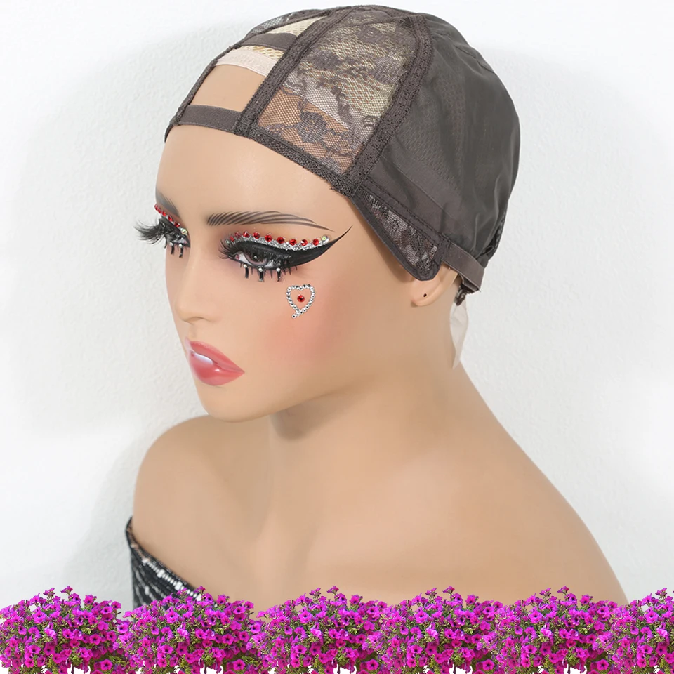 

V-образный коричневый цвет, регулируемая машинная шапочка для парика, эластичный головной убор, аксессуар для парика своими руками, сетчатая подошва, для женщин, для изготовления париков