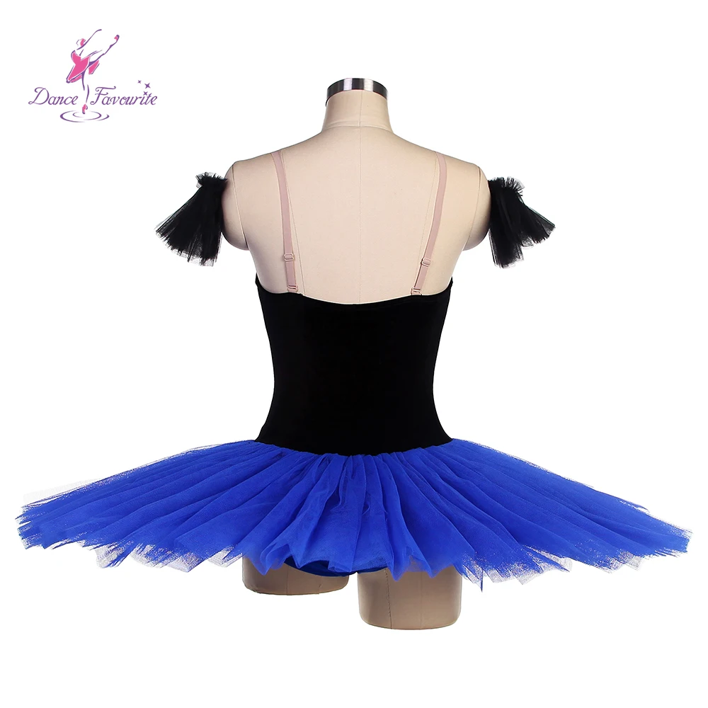 Dance Favourite Ballet Tutus BLL093 Pre-professional Ballet Tutu Black Velvet Top Bodice with Royal Blue stiff tulle Ballet Tutu