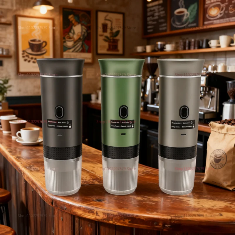 ماكينة صنع قهوة اسبريسو محمولة 3 في 1 ماكينة صنع قهوة بالكبسولات قابلة لإعادة الشحن عبر USB للسيارة والمنزل ماكينة قهوة كهربائية للتخييم