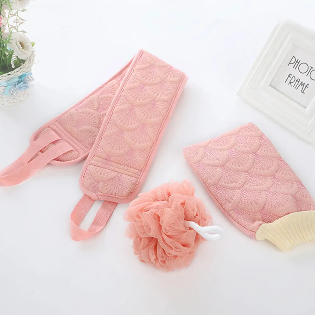 

2pcs Bath Mittens Mermaid Design Shower Gloves For Exfoliating Skin Deep Cleansing Back Massage Scrub Tool Puff Wash Accessories