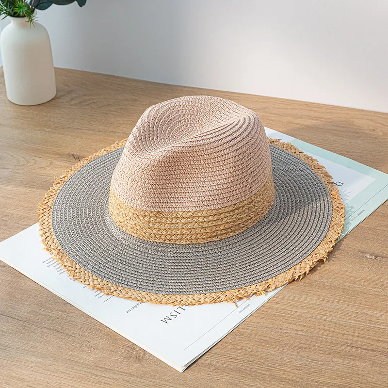 New Summer Women\'s Sun Hat Wide Side Jazz Cap Tassel Fashion Floppy Foldable Ladies Women Straw Beach Hat Seaside Holiday