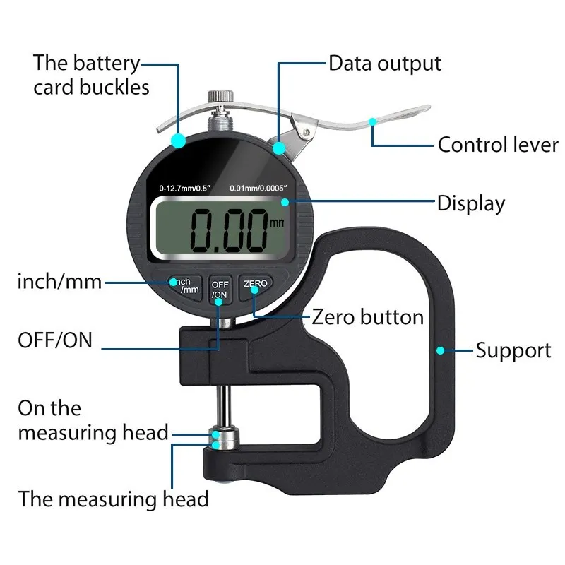 Micrometer Thickness Meter 0-10mm 0-25mm 0.01mm/0.001mm Digital Micrometer Electronic Meter Rular Thickness Tester