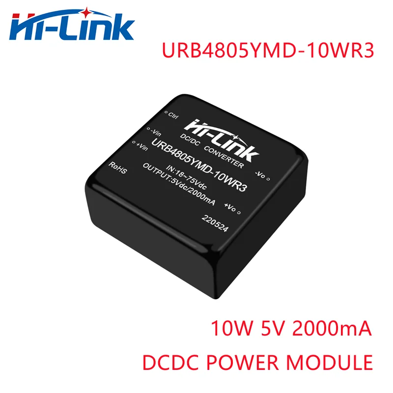 

Free Ship 2pcs/lot Hi-Link 48V to 5V 2A 10W DCDC Switching Power Supply Module URB4805YMD-10WR3 Isolated Converter