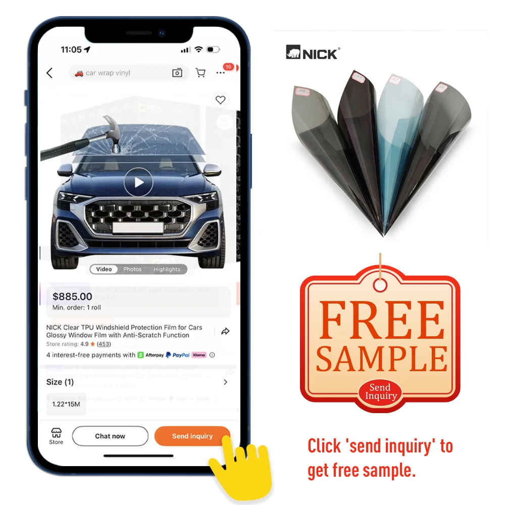 ฟิล์มกรองแสงรถยนต์แบบสามชั้นเคลือบเงิน ป้องกันความร้อน สำหรับติดกระจกรถยนต์ 1 ม้วน ครอบคลุม 20 คัน