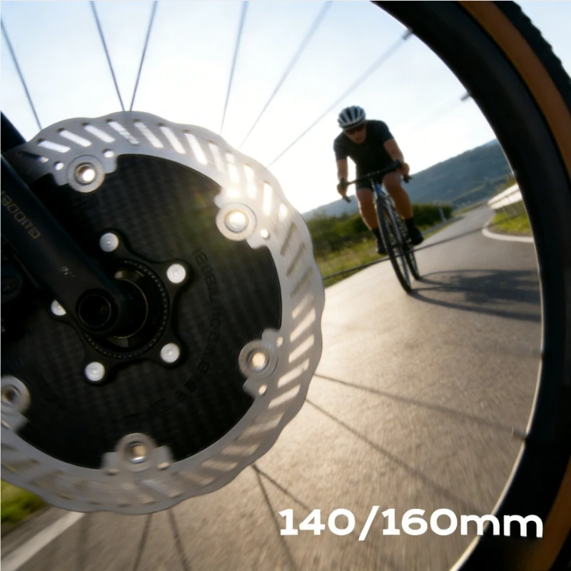 

Легкий тормозной диск из углеродного волокна 140/160 мм: 6-болтовый плавающий ротор для MTB и шоссейных велосипедов