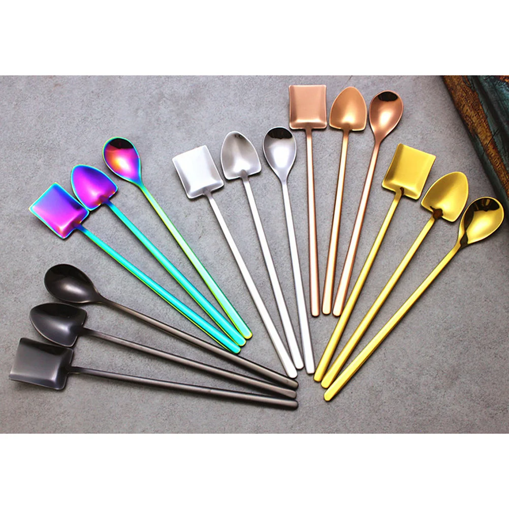 

3 Pcs Soup Spoon Food Serving Dessert Coffee Spoons Stirring Stainless Steel Tea