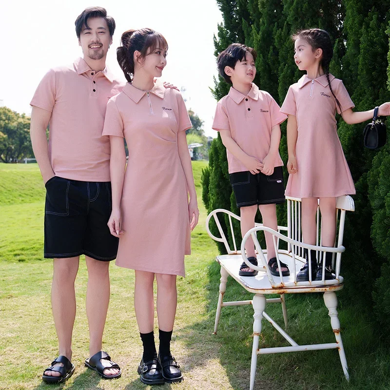Family Couple Matching Outfit Mom Daughter Dress Dad Son Shirts Sibling Brother Sister Clothes Parent-child Pair Look Clothing