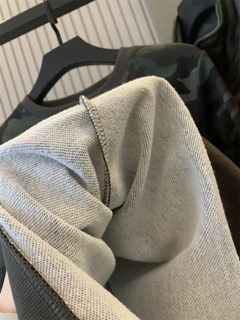 أربعة نمط التمويه محبوك النسيج هوديس الخريف الرجال فضفاض عادية جاكت مزود بغطاء للرأس الوقوف طوق انغلق بالأزرار بلوزات