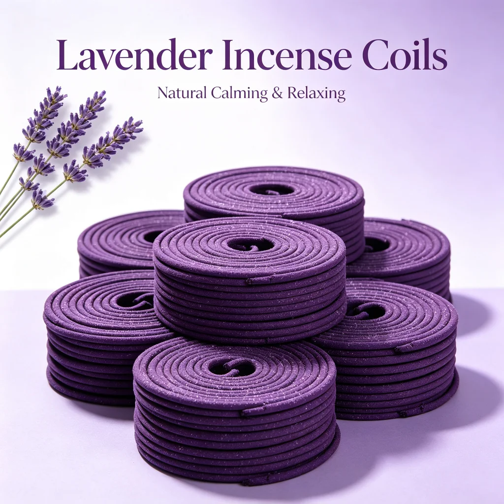 Lavender Incense Coils High-Quality Long-Lasting Fragrance for Living Room Yoga Relaxation Meditation Decor Perfect Aromatherapy