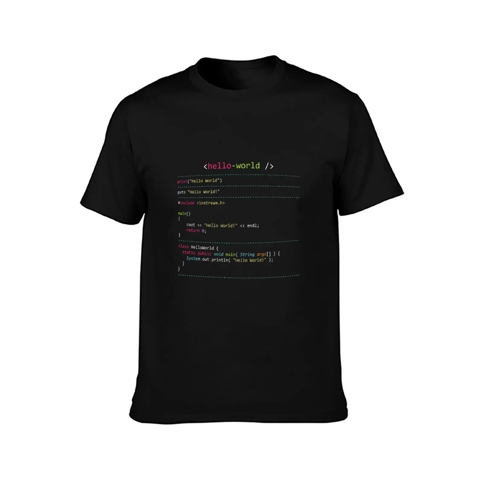 Hello World in Multiple Languages T-Shirt Creative Graphic Tee Shirt T-Shirt