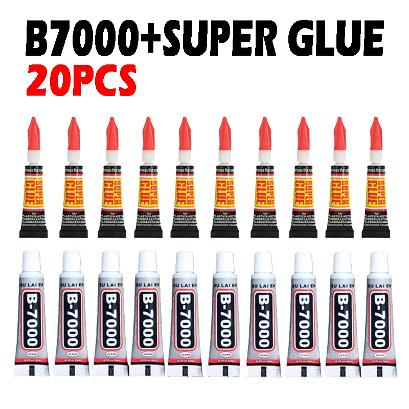 20Pcs B7000 502 Liquid Super กาวโทรศัพท์มือถือ Touch Screen ซ่อม DIY เพชรเครื่องประดับโลหะ Instant Strong Bond หนัง