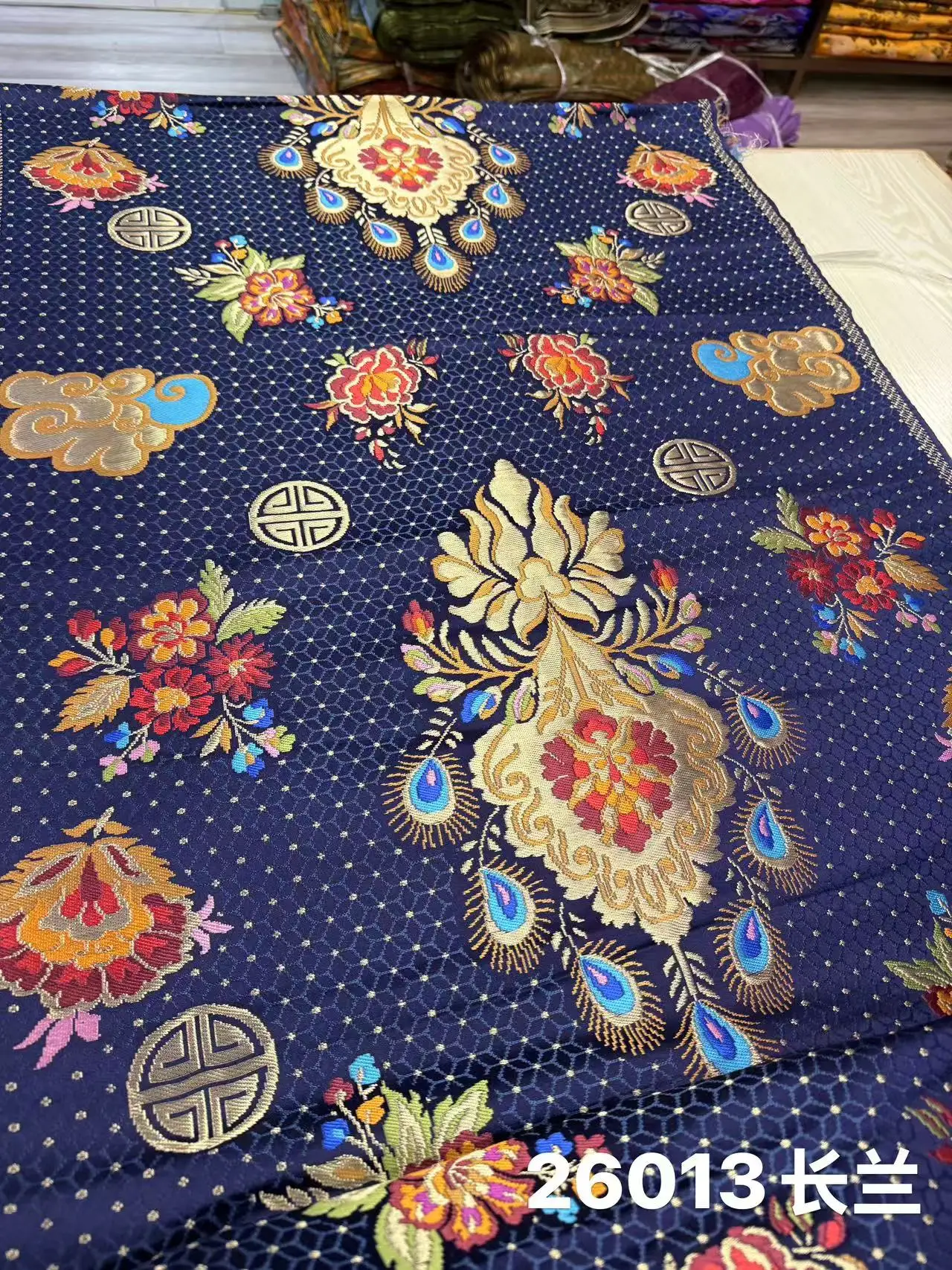 

Valencia Tibetan fabric satin satin brocade fabric long sponge pad handmade DIY