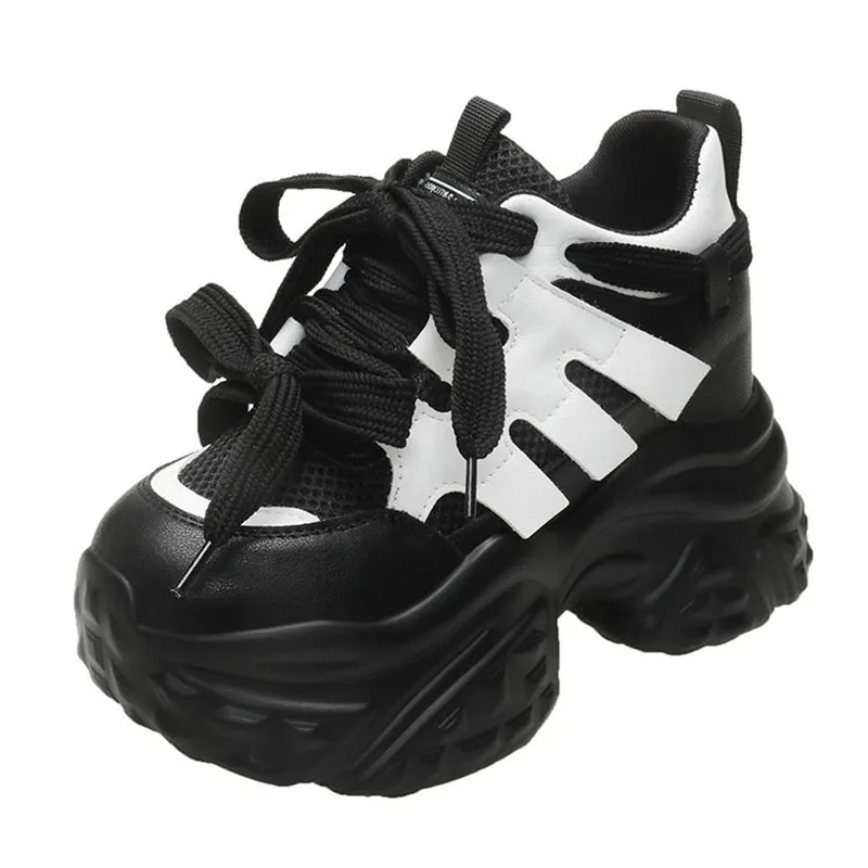 

10CM Women Mesh Chunky Sneakers Autumn High Platform Shoes High Heels Wedges Casual Shoes Woman Breathable Sports Dad Sneakers