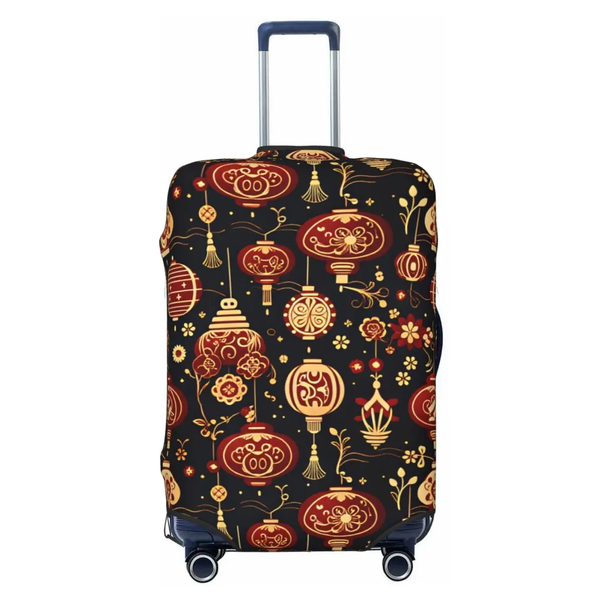 

Custom Lunar New Year Multi-style Red Chinese Lantern Tiny Flower Luggage Cover Suitcase Protector Covers Suit For 18-32 inch