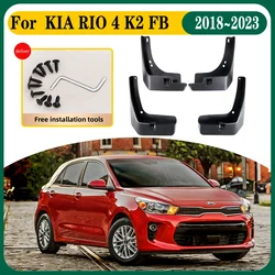 Car Mud Flap For KIA RIO 4 Accessories Kia K2 FB 2018~2023 4 PCS Car Mudguards Splash Guard Front Rear Fenders Auto Accessories