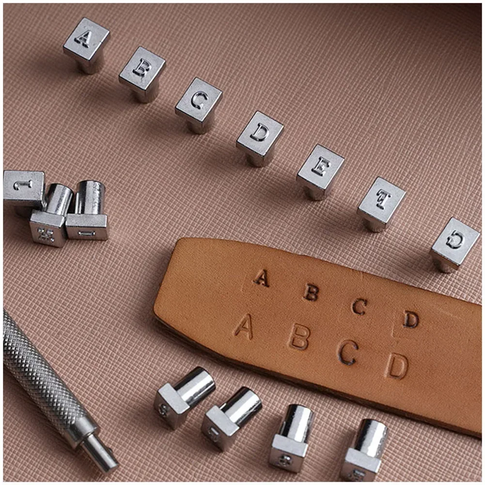 36Pcs 4.5/6.5mm Stainless Steel Alphabet Number Stamp punzoni numeri telaio punch alphabet Leathercraft Hole Punching Tools Kit