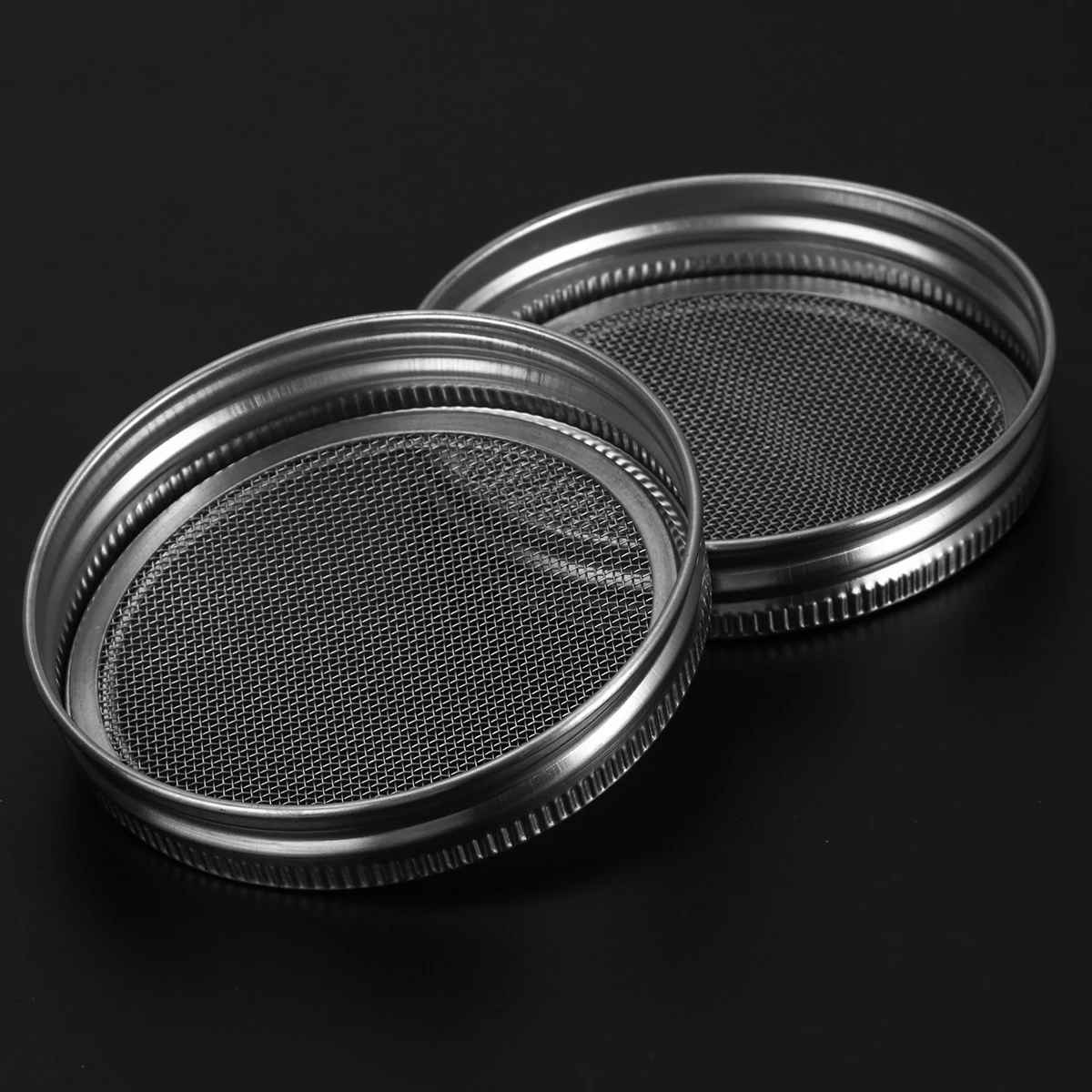 

2pcs Stainless Steel Sprouting Lids for Mason Jars Filter Screen Removable Mesh Easy Clean Gardening Seeds Growing