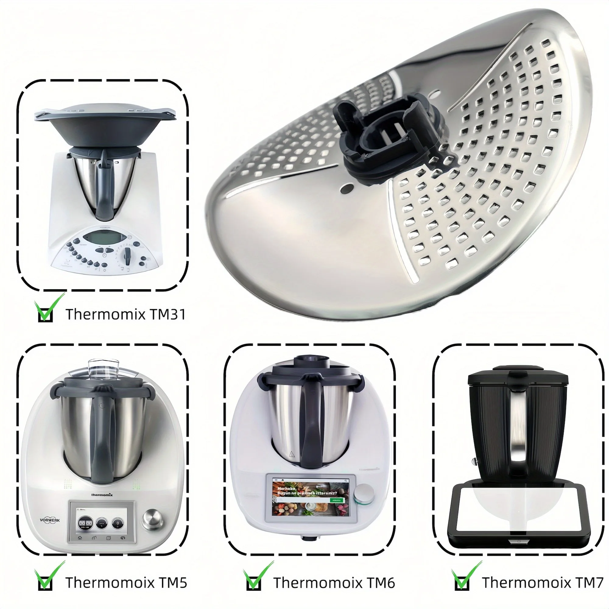 قاطعة مقشرة الغطاء الواقي TM7، مرفق غطاء الشفرة لـ Thermomix TM6 TM5 TM7 الخضار المصنوعة من الفولاذ المقاوم للصدأ، ملحقات المطبخ #3