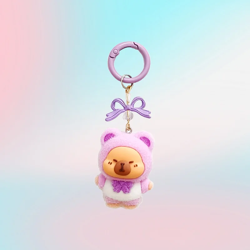 1PCSCreative Kapibara تمثال مطابقة بطاقة الكرتون الحيوان المفاتيح الهاتف المحمول شماعات المفاتيح #2