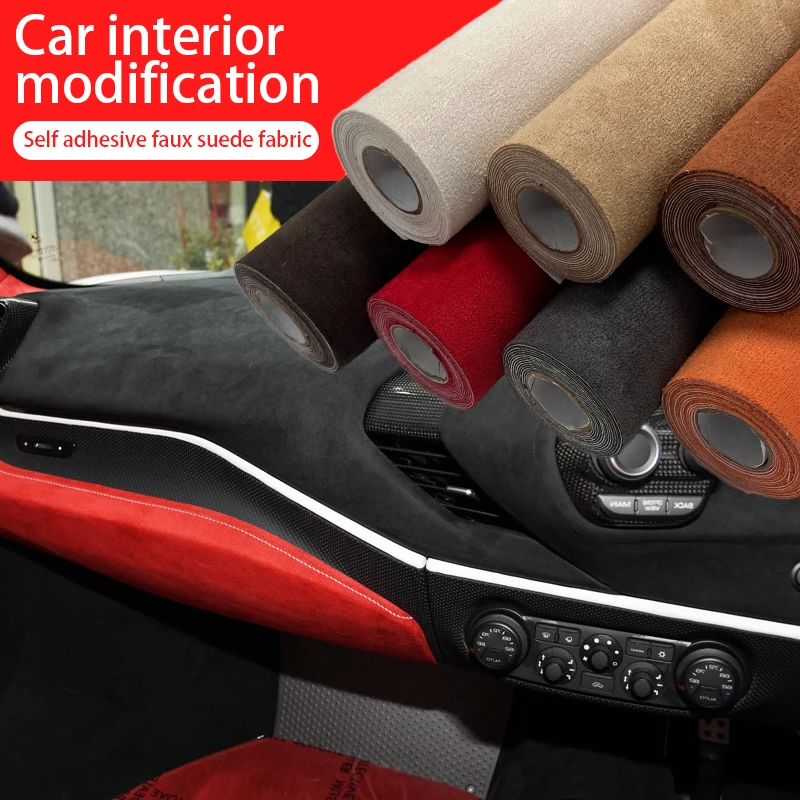 Self Adhesive Suede Fabric Roll for Car Interior Modification Sofa Repair Jewelry Box Elastic Velvet Cloth DIY Sticker 30x200cm