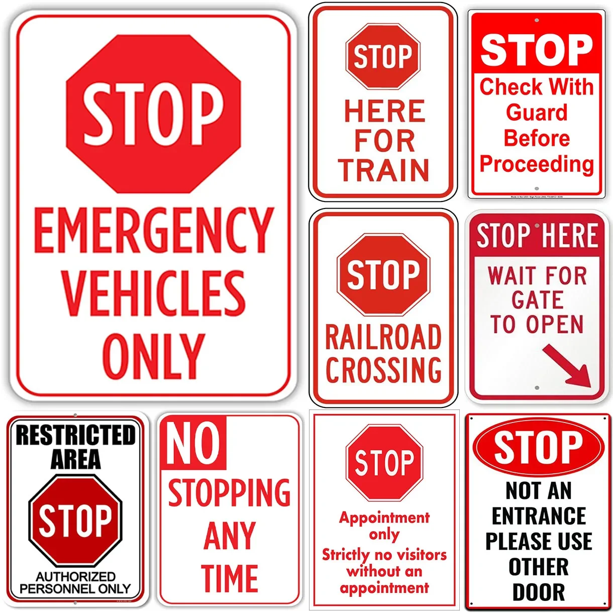 Warning Stop Metal Tin Signs Plaque Wall Decoration Vintage Iron Painting Art Posters for Man Cave Home Cafe Garden Club Bar