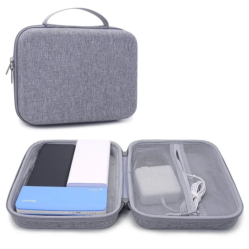 

Grey External hard drive Organiser power bank Bag Case Pack electronic device product/ Headset Wireless Keyboard tablet/MINI PC