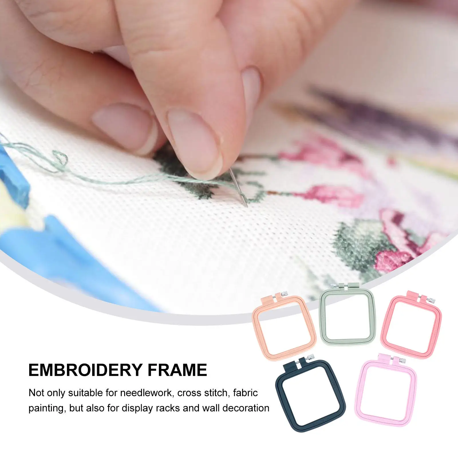 

5Pcs Mini Cross Stitch Hoops Plastic Embroidery Frames for Embroidery DIY Wall Art Decoration Gift Craft Supplies Needlework