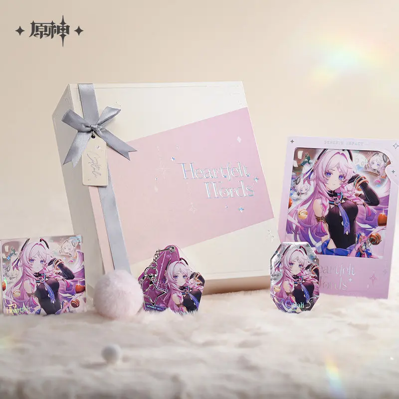 

Original Kaeya Xiao Ororon Shenhe Lynette Citlali Badge Keychain gift box mIHOYO Genshin Impact Cosplay ornament Anime Gift